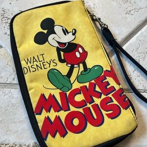 Disney Mickey Mouse Colorful Black Wristlet